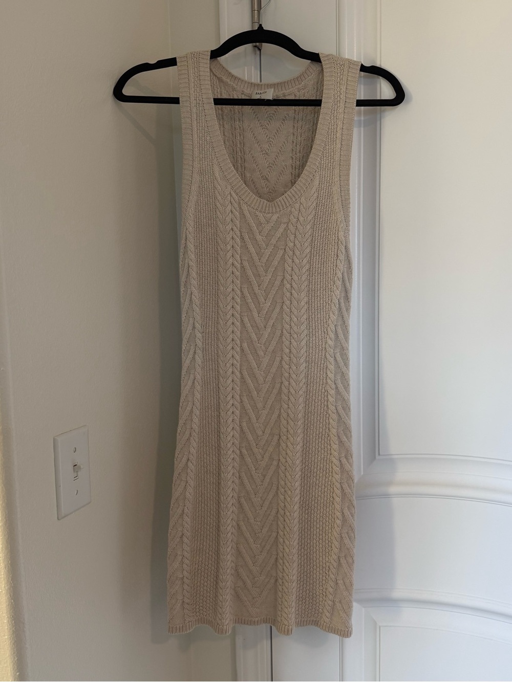 Babaton Beige Knit Tank Dress